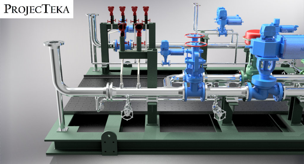 FUEL GAS SKID PROJECT METHANE CAD RENDER RENDERING PACKAGE