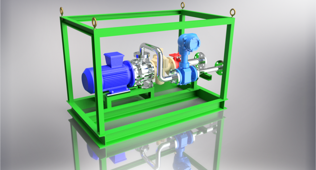 PUMP SKID METERING MODULE CAD PROJECT DESIGN RENDERING PACKAGE