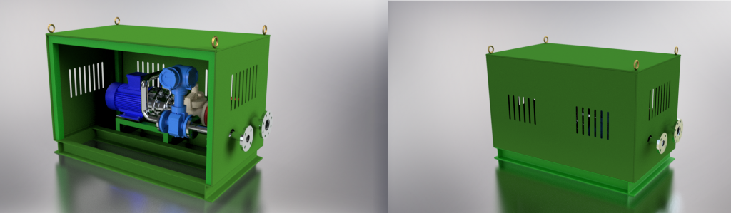 PUMP SKID METERING MODULE CAD PROJECT DESIGN CARTER RENDERING PACKAGE