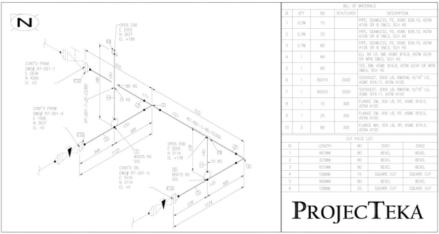 Isometric pipe drawing isogen sketch