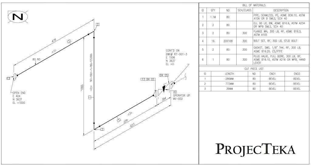 Isometric pipe drawing sketch piping
