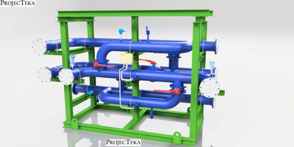 PIPE DRAWING SKID p&id PIPING 3D CAD