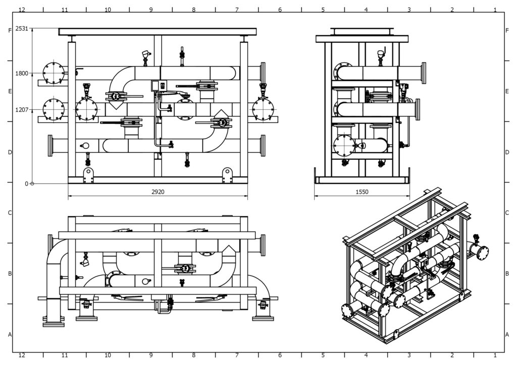 BIOGAS SKID general arrangement drawing GA DRAWING