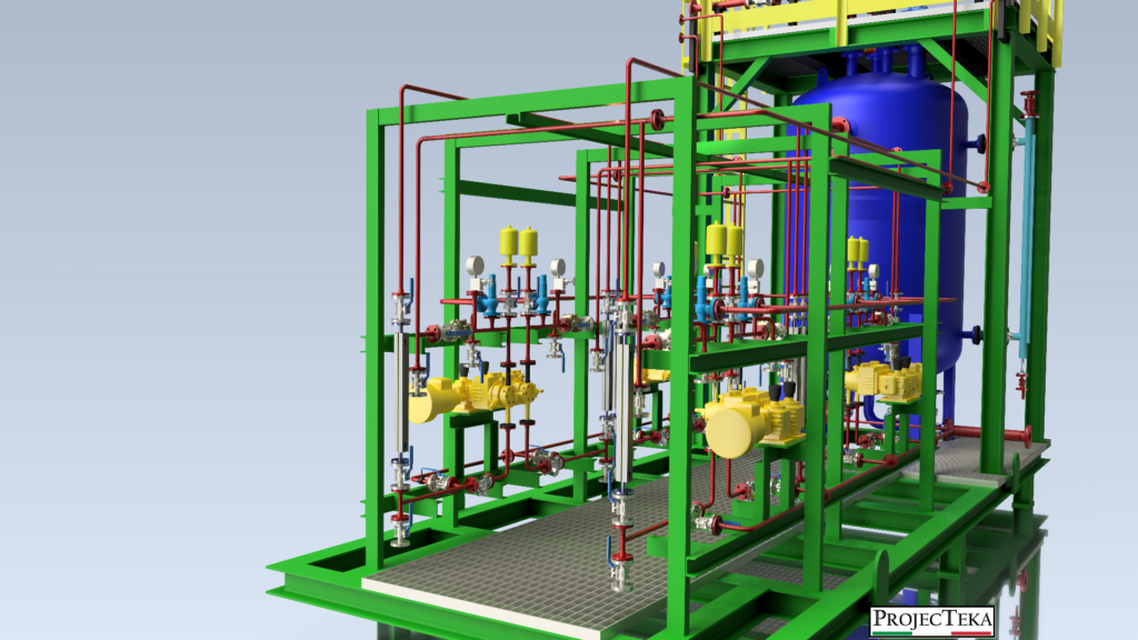 CHEMICAL DOSING SKID CALIBRATION POT METERING PUMP